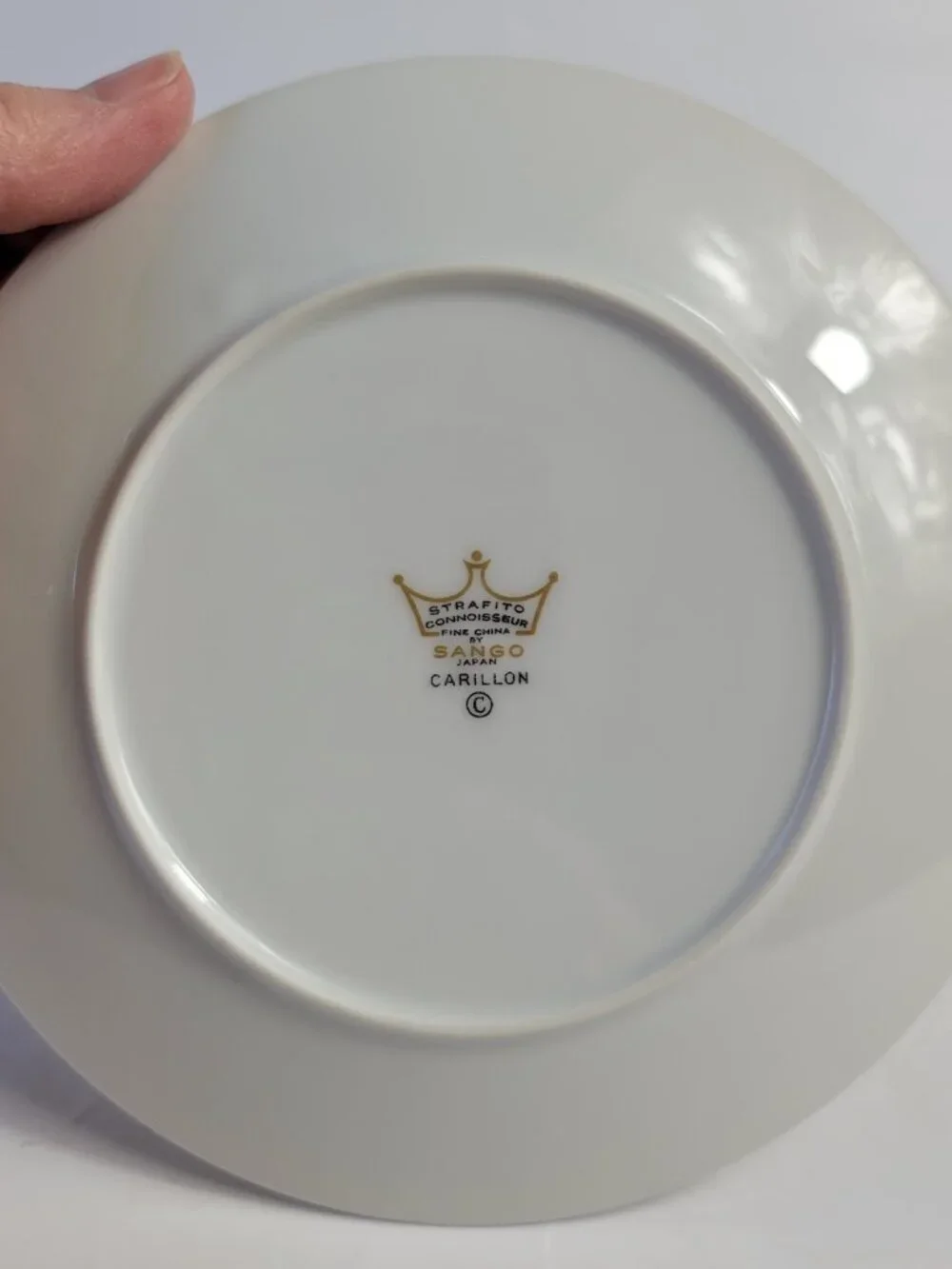 FOUR Sango Carillon Bread Plates White Gold Berries Platinum Leaves